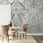 York Wallcoverings Jaipur Paisley Damas Black Wall Mural - SKU DM4911M