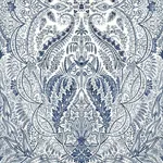 York Wallcoverings Jaipur Paisley Damas Blue Wall Mural - SKU DM4912M