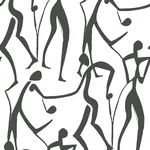 York Wallcoverings Joyful Dancers Carbon Black Wallpaper - SKU ZM2831