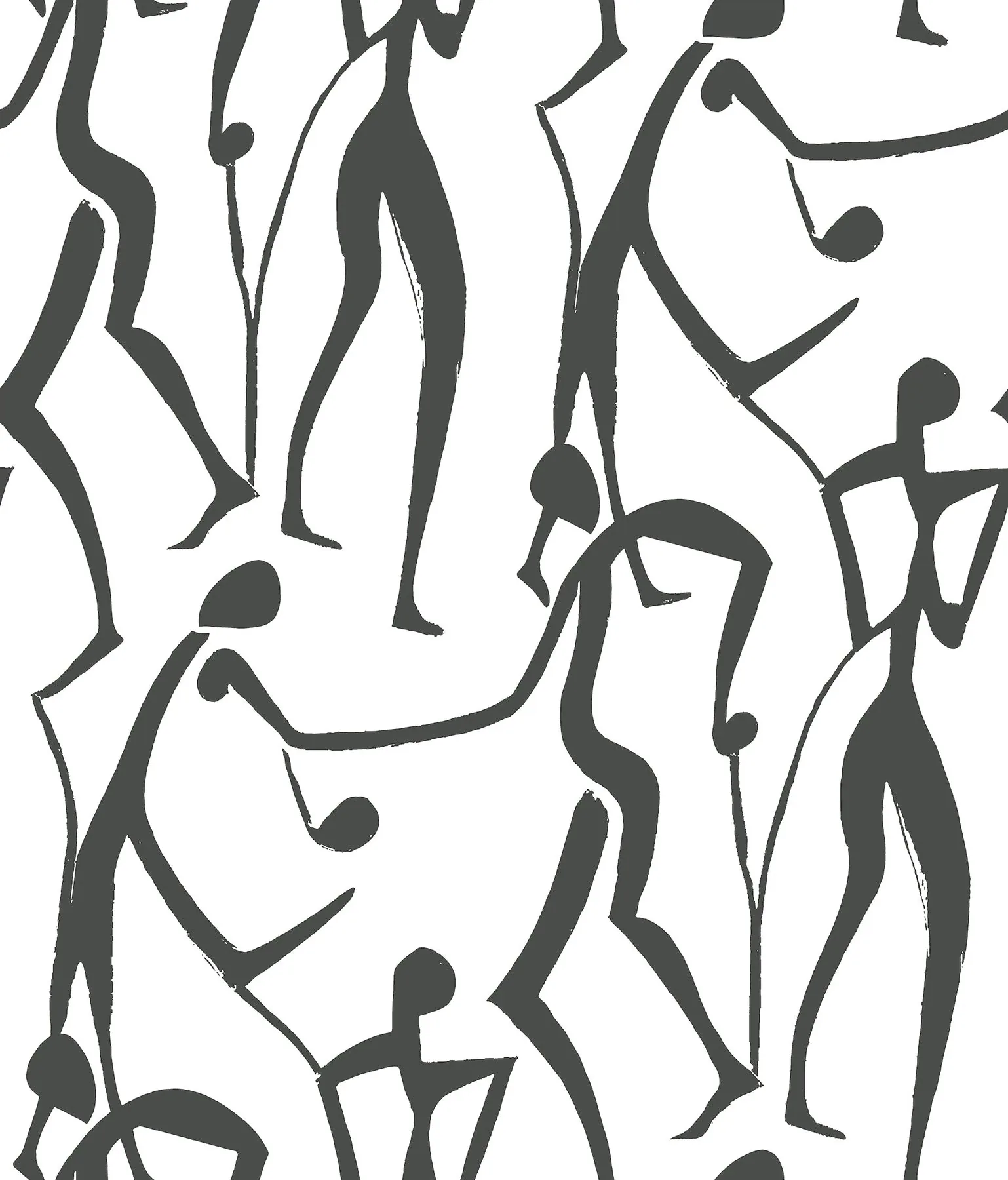 York Wallcoverings Joyful Dancers Carbon Black Wallpaper - SKU ZM2831