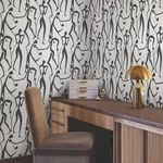 York Wallcoverings Joyful Dancers Carbon Black Wallpaper - SKU ZM2831
