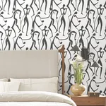 York Wallcoverings Joyful Dancers Carbon Black Wallpaper - SKU ZM2831