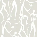 York Wallcoverings Joyful Dancers Lichen Grey Wallpaper - SKU ZM2835