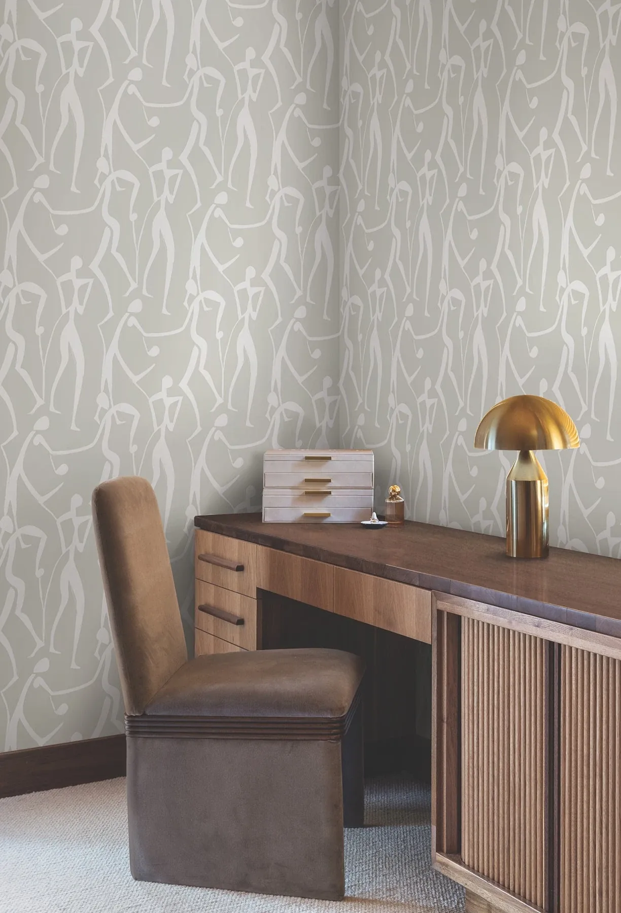 York Wallcoverings Joyful Dancers Lichen Grey Wallpaper - SKU ZM2835