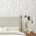 York Wallcoverings Joyful Dancers Lichen Grey Wallpaper - SKU ZM2835