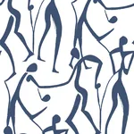 York Wallcoverings Joyful Dancers Ultramarine Wallpaper - SKU ZM2832