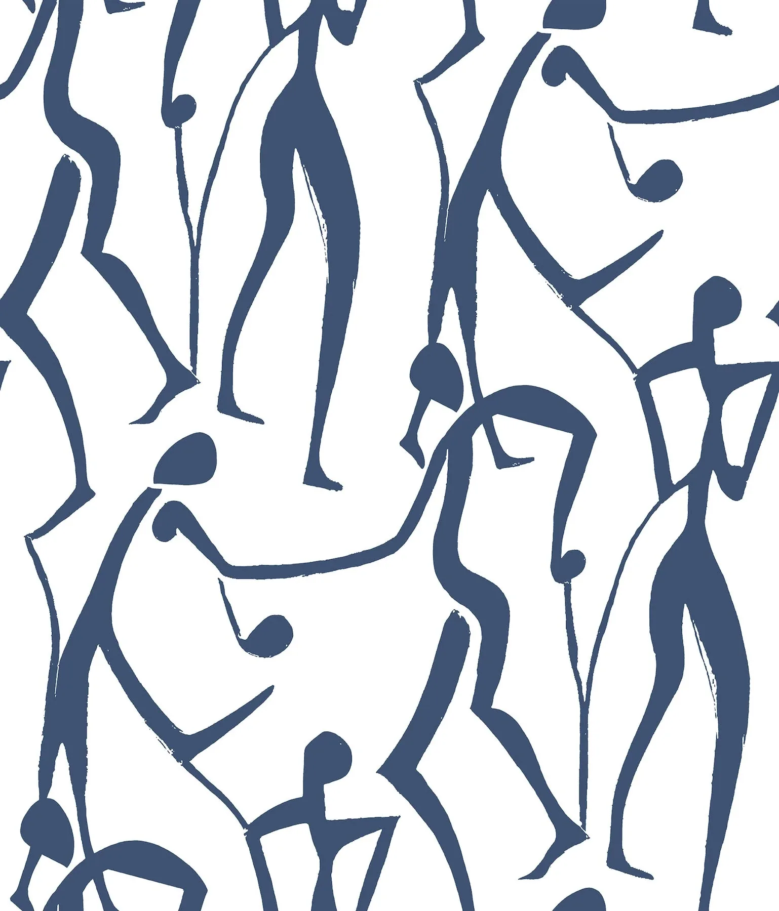 ZM2832 | Joyful Dancers Ultramarine Wallpaper