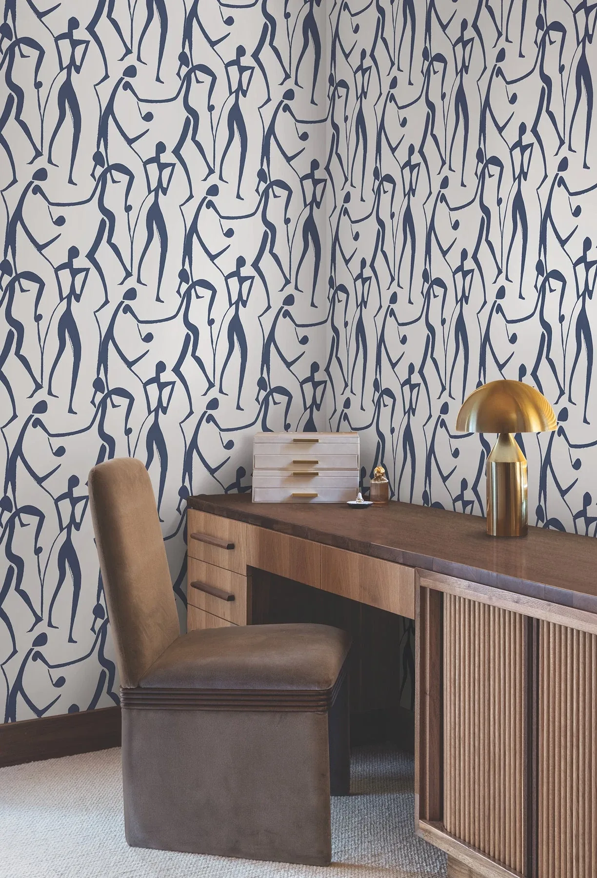 York Wallcoverings Joyful Dancers Ultramarine Wallpaper - SKU ZM2832