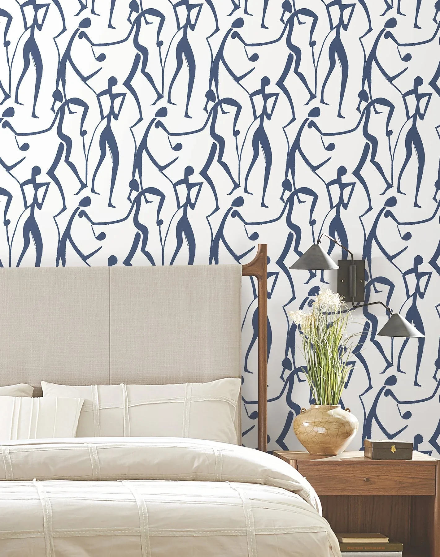 York Wallcoverings Joyful Dancers Ultramarine Wallpaper - SKU ZM2832