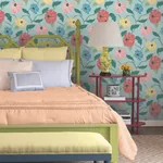 York Wallcoverings Jungle Garden Sky Blue Peel & Stick Wallpaper - SKU PSW1400RL