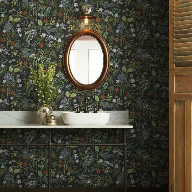 York Wallcoverings Juniper Forest Black Wallpaper - SKU RI5166