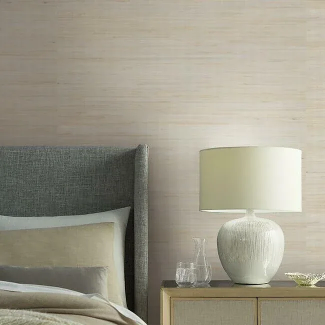 York Wallcoverings Jute Silver & Beige Metallic Wallpaper - SKU OS4321