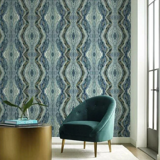 York Wallcoverings Kaleidoscope Blue Peel & Stick Wallpaper - SKU PSW1108RL