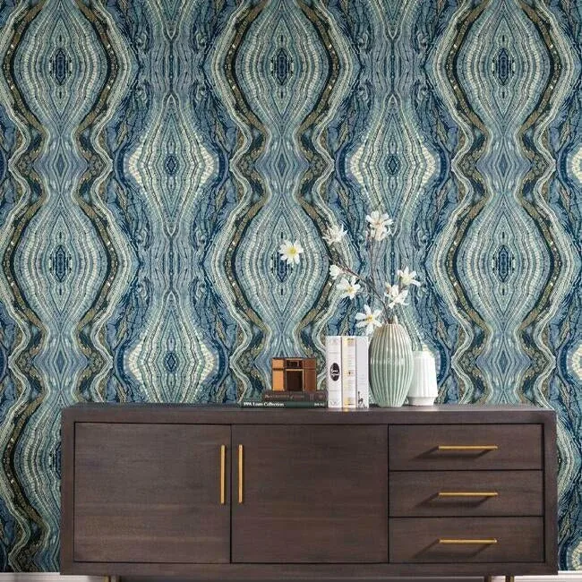 York Wallcoverings Kaleidoscope Blue Wallpaper - SKU BH8398