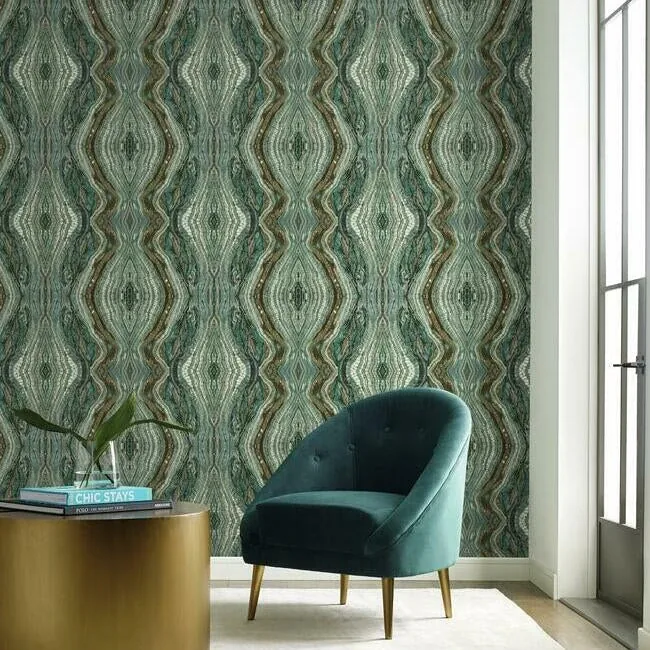 York Wallcoverings Kaleidoscope Teal Peel & Stick Wallpaper - SKU PSW1112RL
