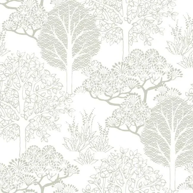 BW3851 | Kimono Trees Metallic Wallpaper