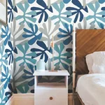 York Wallcoverings Kinetic Tropical Blue & Grey Peel & Stick Wallpaper - SKU PSW1242RL