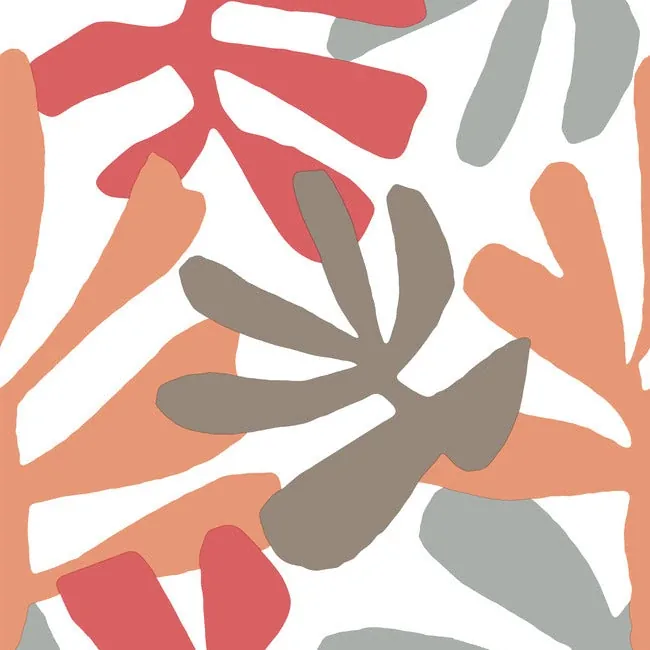 PSW1240RL | Kinetic Tropical Coral & Beige Peel & Stick Wallpaper