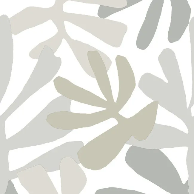 PSW1244RL | Kinetic Tropical Grey & Beige Peel & Stick Wallpaper