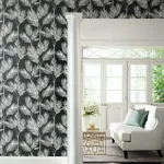 York Wallcoverings King Palm Silhouette Blue Wallpaper | Wallpaper Twins York Wallcoverings King Palm Silhouette Blue Wallpaper - SKU CV4409