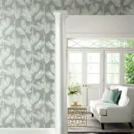 York Wallcoverings King Palm Silhouette Grey Wallpaper | Wallpaper Twins York Wallcoverings King Palm Silhouette Grey Wallpaper - SKU CV4412