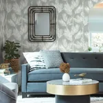 York Wallcoverings King Palm Silhouette Grey Wallpaper | Wallpaper Twins York Wallcoverings King Palm Silhouette Grey Wallpaper - SKU CV4412