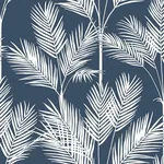 York Wallcoverings King Palm Silhouette Navy Wallpaper | Wallpaper Twins York Wallcoverings King Palm Silhouette Navy Wallpaper - SKU CV4410