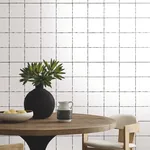 York Wallcoverings La Vitre Plaid Carbon Black Wallpaper | Wallpaper Twins York Wallcoverings La Vitre Plaid Carbon Black Wallpaper - SKU ZM2854