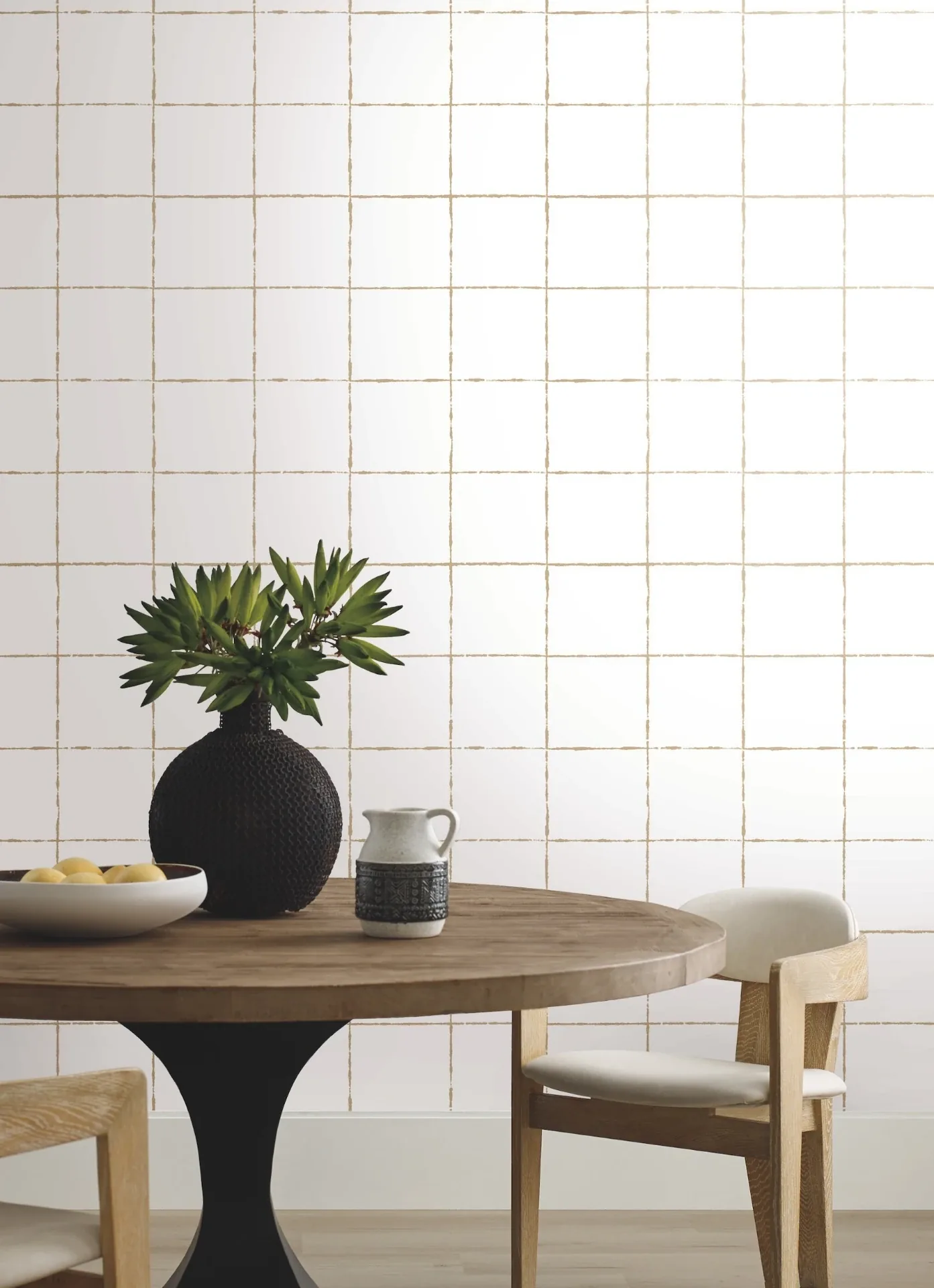 York Wallcoverings La Vitre Plaid Gold Wallpaper - SKU ZM2853