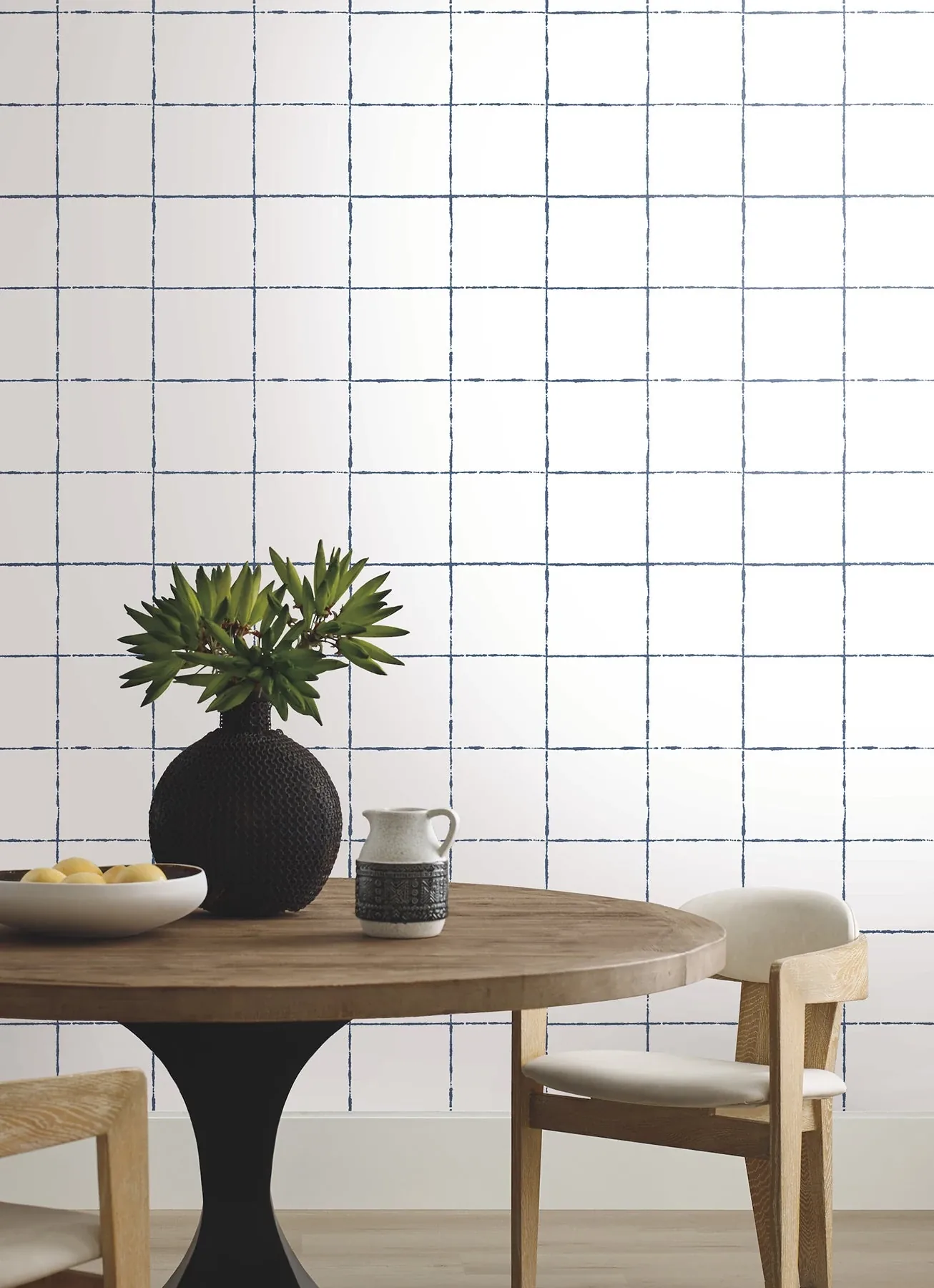 York Wallcoverings La Vitre Plaid Ultramarine Wallpaper - SKU ZM2856