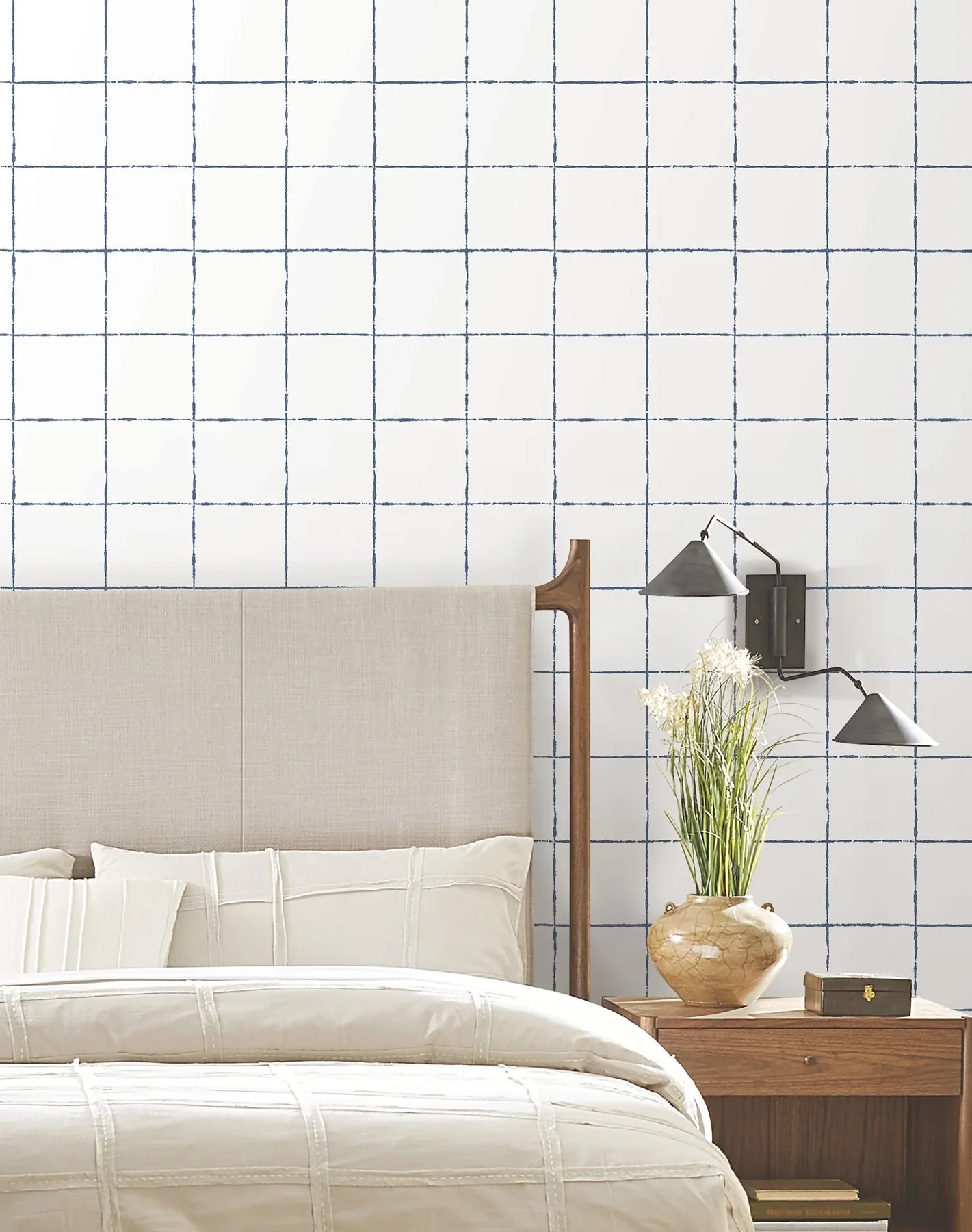 York Wallcoverings La Vitre Plaid Ultramarine Wallpaper - SKU ZM2856