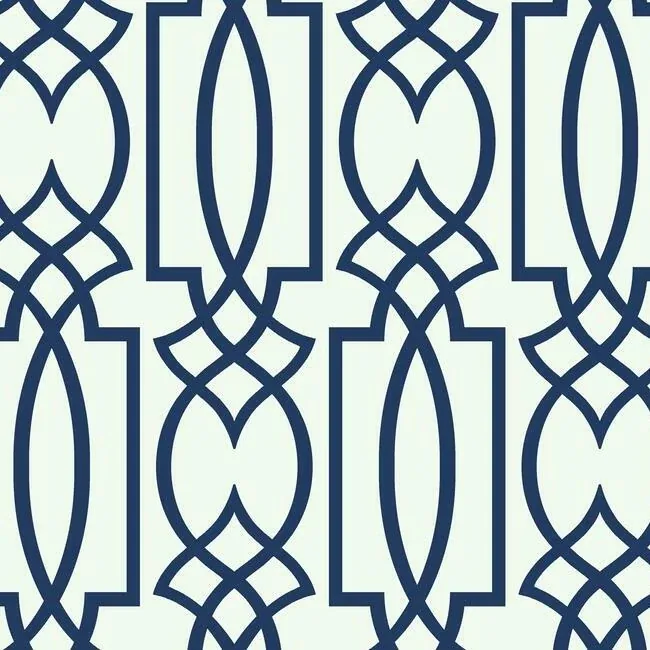 York Wallcoverings Large Lattice Blue Wallpaper - SKU CM2383