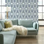 York Wallcoverings Large Lattice Blue Wallpaper | Wallpaper Twins York Wallcoverings Large Lattice Blue Wallpaper - SKU CM2383