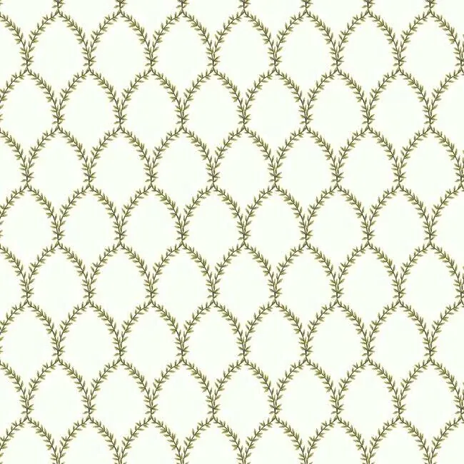 York Wallcoverings Laurel Gold & White Wallpaper - SKU RI5176
