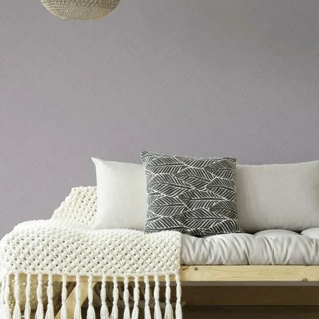 York Wallcoverings Lavender Grey Swept Chevron Wallpaper - SKU SR1601