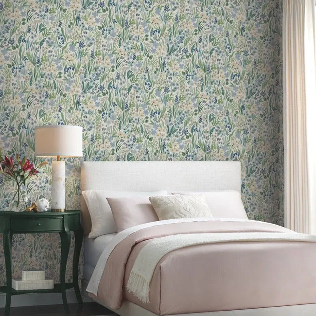 York Wallcoverings Lea Indigo Peel & Stick Wallpaper - SKU PSW1468RL