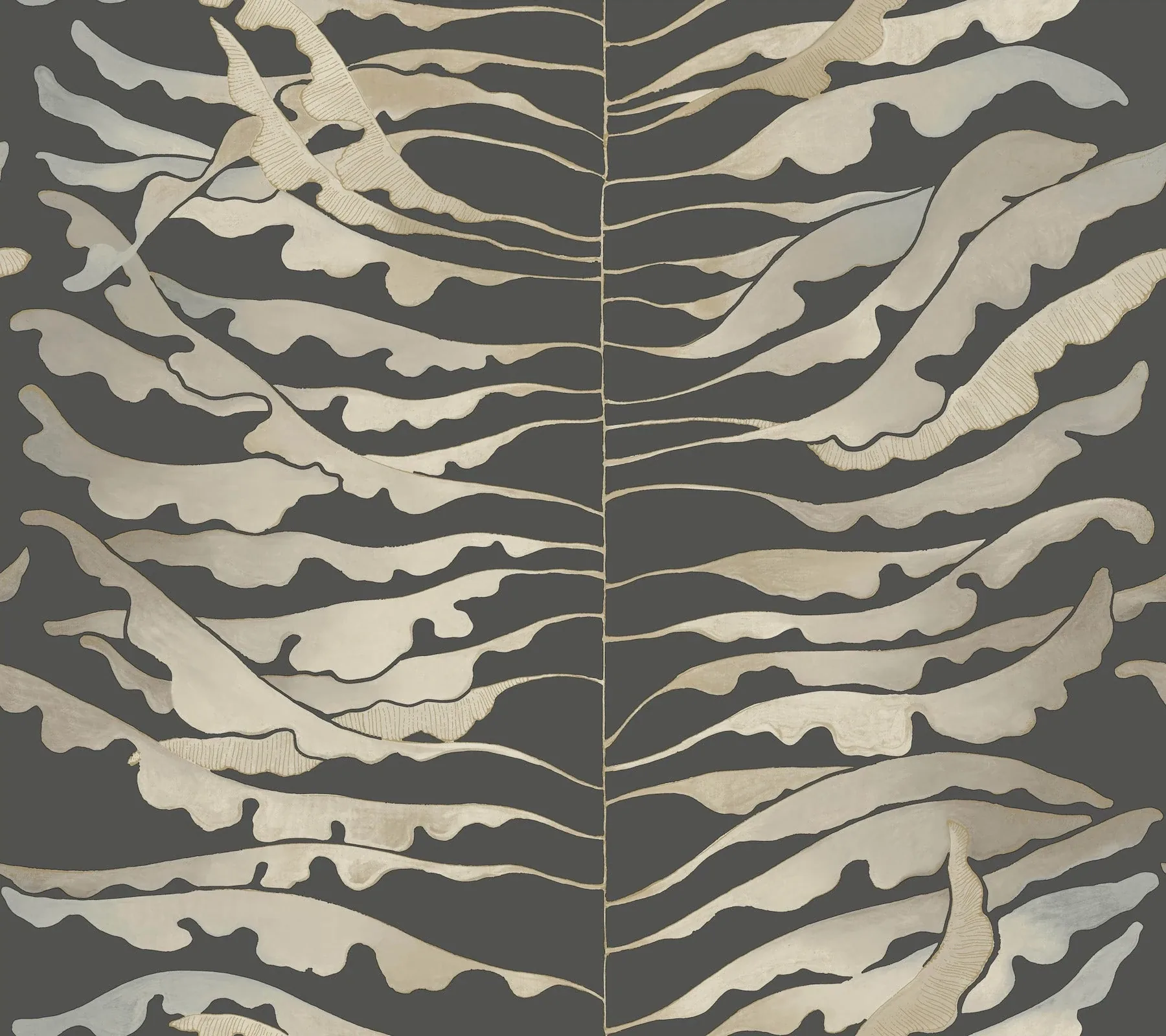 York Wallcoverings Leaf Column Black Wallpaper - SKU FM1042