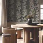 York Wallcoverings Leaf Column Black Wallpaper - SKU FM1042