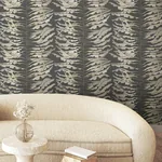 York Wallcoverings Leaf Column Black Wallpaper - SKU FM1042