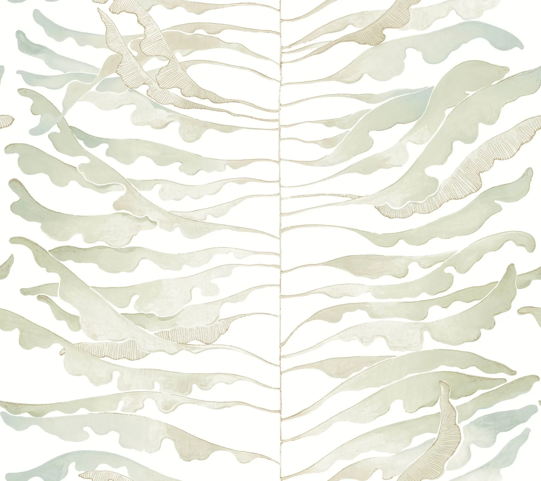FM1045 | Leaf Column Green Wallpaper