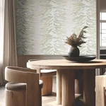 York Wallcoverings Leaf Column Green Wallpaper - SKU FM1045