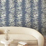 York Wallcoverings Leaf Column Navy Wallpaper - SKU FM1043