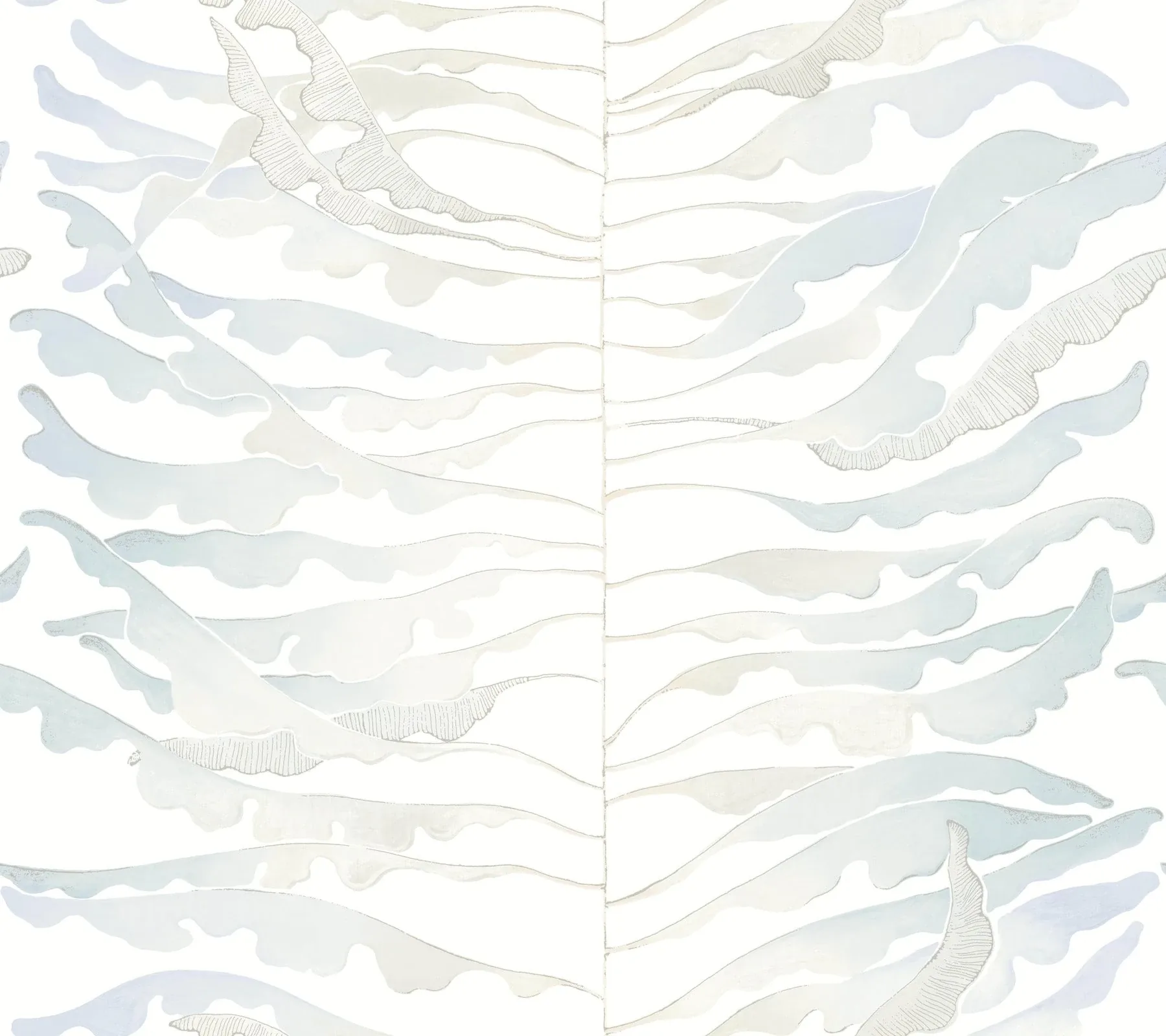 FM1046 | Leaf Column Spa Blue Wallpaper