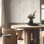 York Wallcoverings Leaf Column Taupe Wallpaper - SKU FM1041