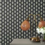 York Wallcoverings Leaf Pendant Black Wallpaper - SKU GR5965