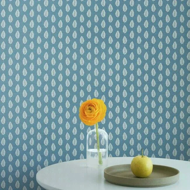 York Wallcoverings Leaf Pendant Blue Wallpaper - SKU GR5963