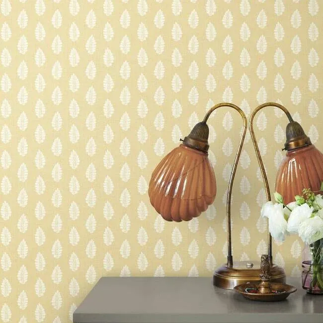 York Wallcoverings Leaf Pendant Yellow Wallpaper - SKU GR5961