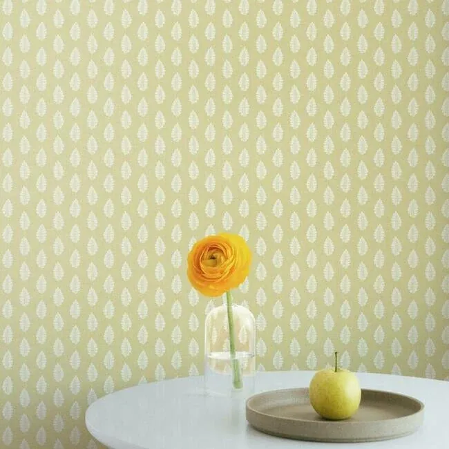 York Wallcoverings Leaf Pendant Yellow Wallpaper - SKU GR5961