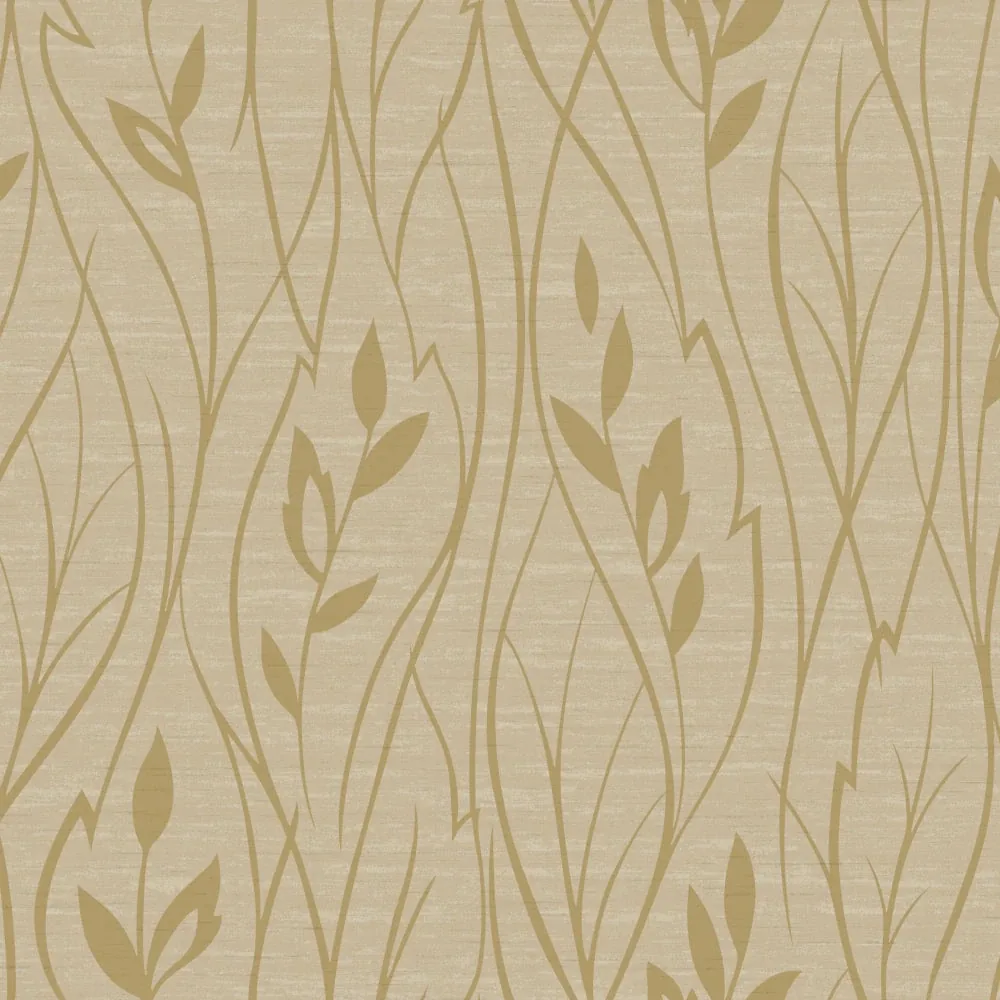 York Wallcoverings Leaf Silhouette Beige Metallic Wallpaper - SKU Y6200805