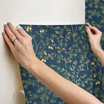York Wallcoverings Lemon Grove Navy Peel & Stick Wallpaper - SKU PSW1454RL